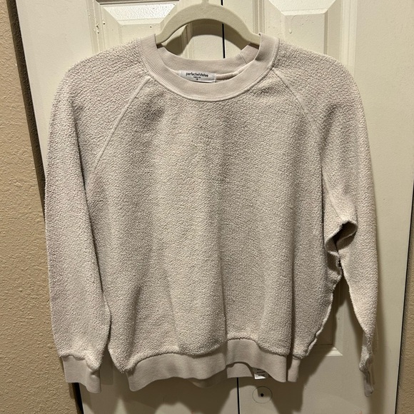 PerfectWhiteTee Ziggy Reverse Fleece Shrunken Crew Neck Sweatshirt , size S - Picture 6 of 9
